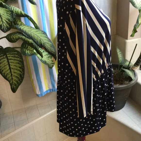 Alfani Iconic Mod polka dot and striped blouse - Picture 5 of 10